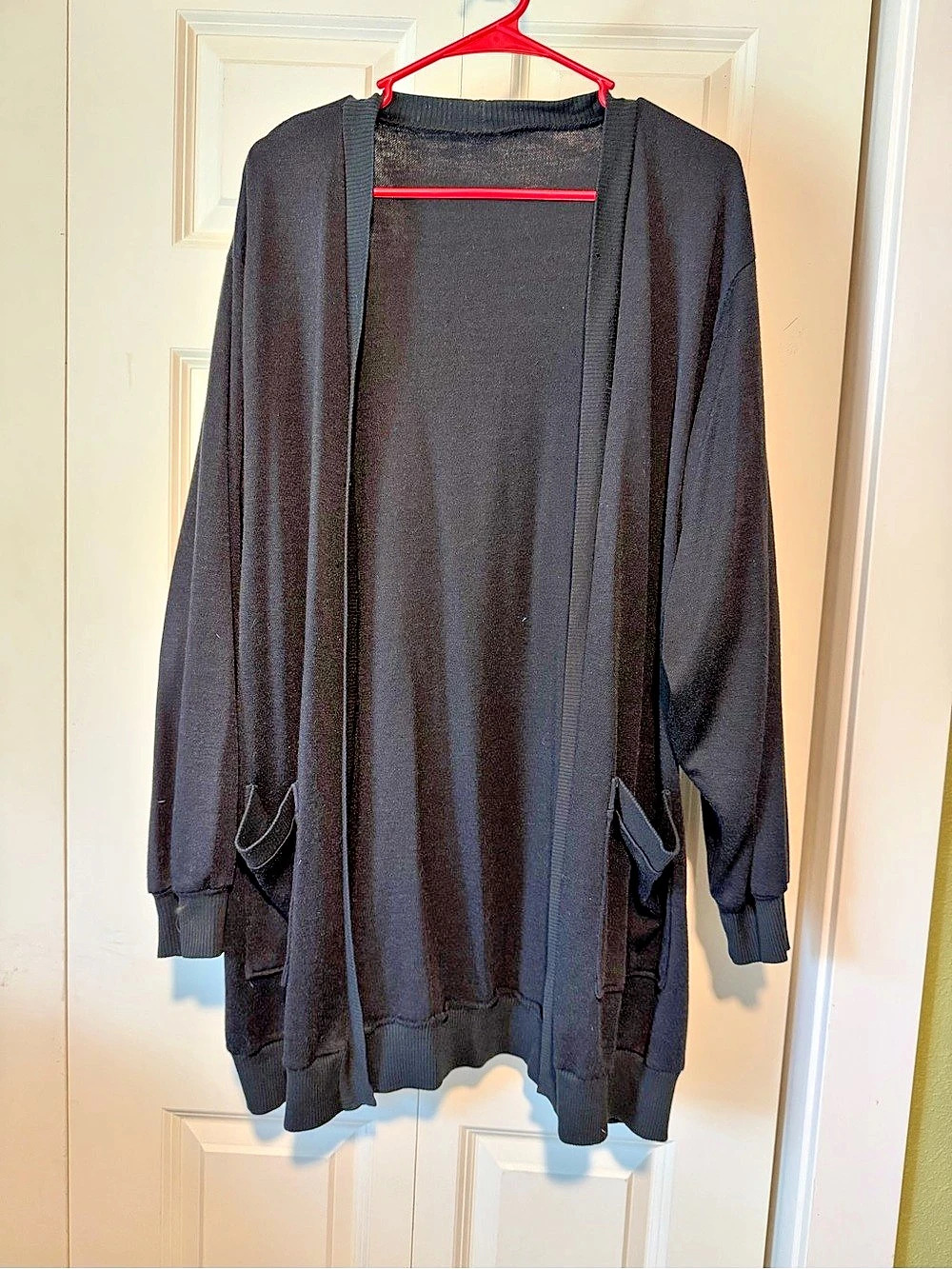 Black Open Front Cardigan